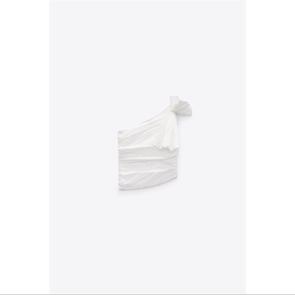 Zara white asymmetric bow top Blogger favorite NWT - Picture 6 of 8